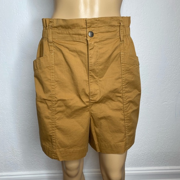 🆕 Madewell Paperbag Utility Shorts High Waisted Women’s Size L Toffee Tan - Picture 1 of 8